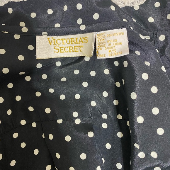 Vintage Victoria Secret Black and white robe polka dots size S - Picture 8 of 9
